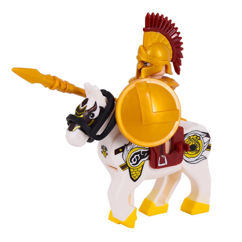 Medieval Figures Middle Ages Rome Warrior Golden Knight Horse Hawk Castle King Dragon Knights Building Blocks BricksToys gifts