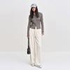 LED'IN Women's Soft Chenille Straight Wide-Leg Casual Pants