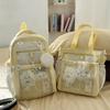 Schoolbag Korean version of the star large-capacity backpack high value junior high school college student schoolbag cute girl transparent pain bag