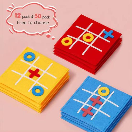 3/12/24 buc. Mini joc de masă din pâslă XO, jucărie educațională, puzzle pentru copii, băieți, fete, portabil, călătorie, 2 jucători, luptă, joc de masă strategică