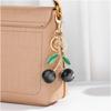 Sparkling 3D Cherry Charm Keychain Accessory Fashionable Fruit Shape Key Rings Portable Bag Decoration for Women