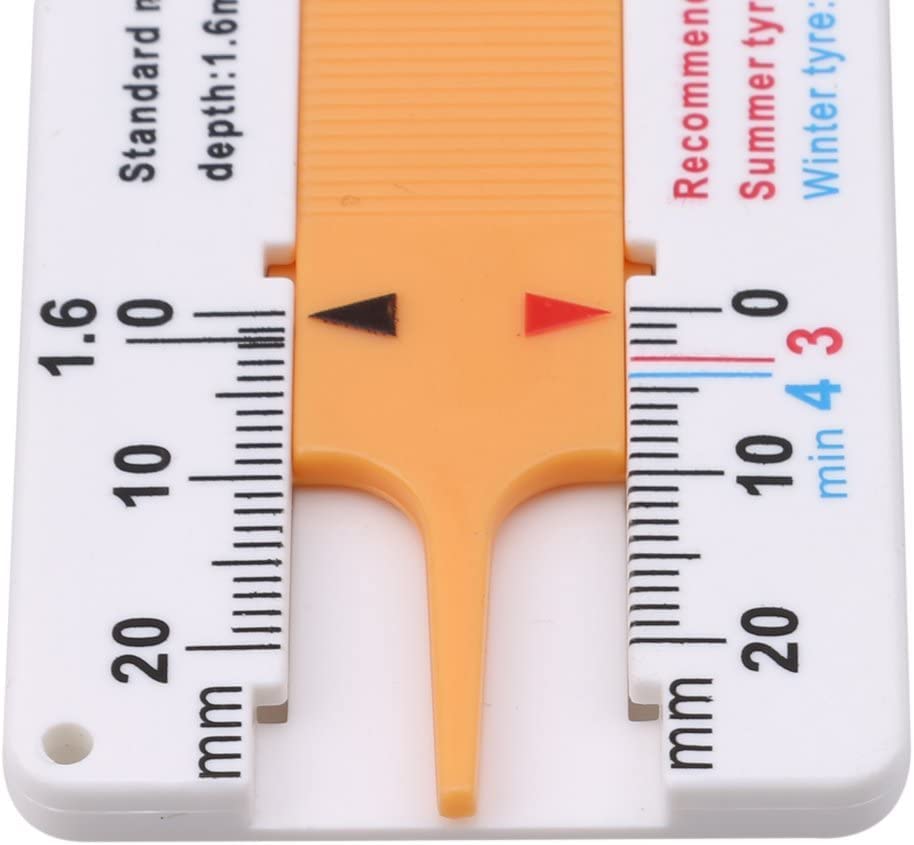 Medidor de Profundidad de Ranura de Neumático Mini Medidor de Profundidad Portátil Medidor de Desgaste de Neumático de Coche Fácil Medición de Profundidad de Ranura Residual Profundidad (BLA-AMA)