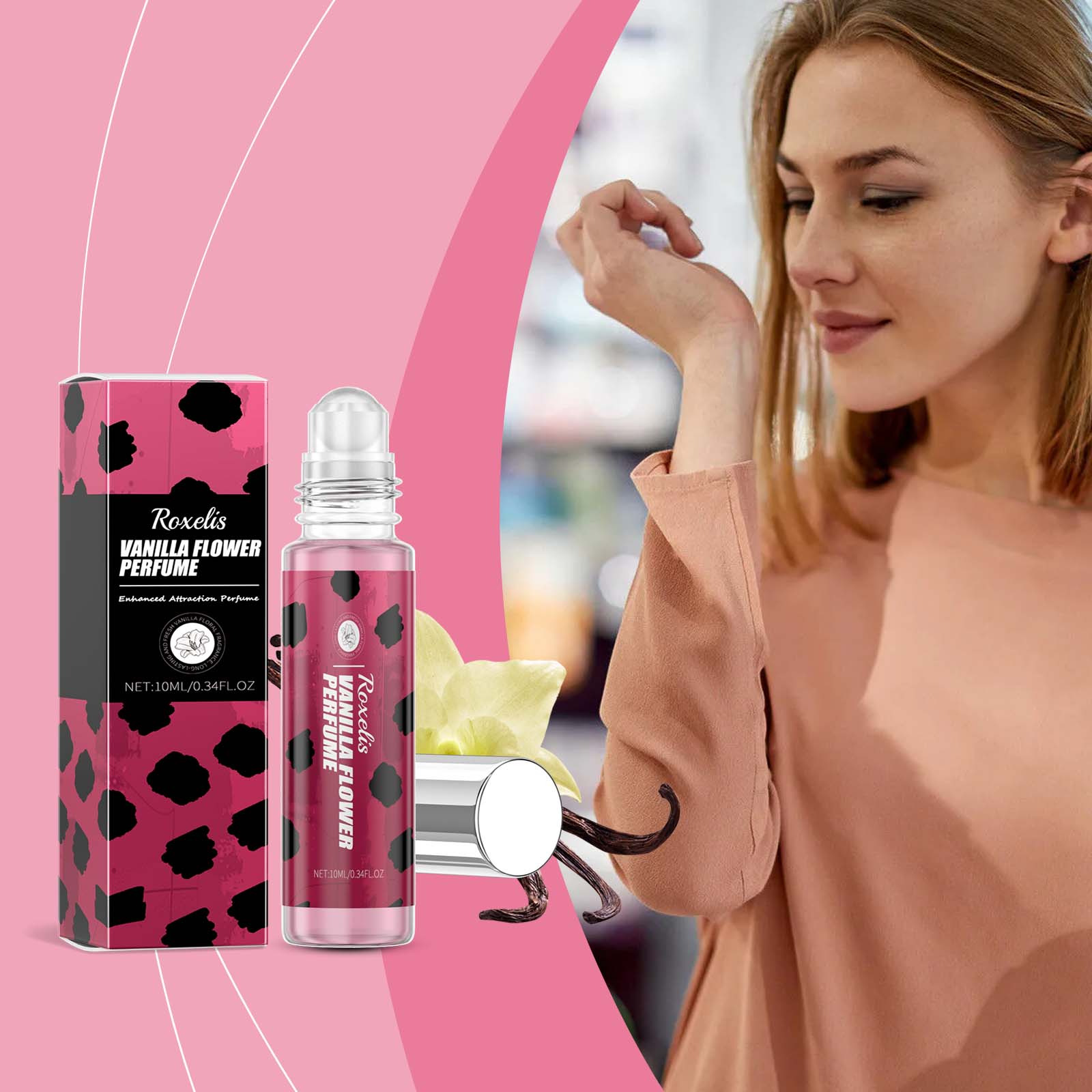 Рокселис Ванильный Цветок Роликовый Парфюм - Стойкий Цветочный Аромат, Портативный Аромат, 10 мл 10ml
