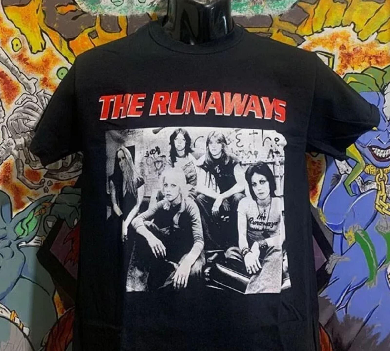 Винтажная черная футболка группы The Runaways с коротким рукавом, унисекс, все размеры L