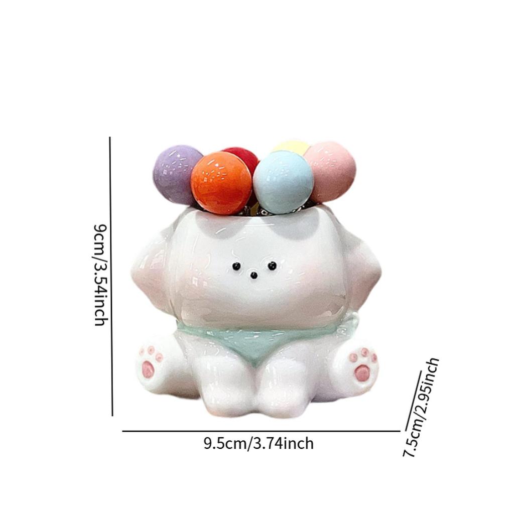 Cartoon Dog Fruit Forks Set Ceramic Dessert Fork with Storage Jar Cute Appetizer Picks for Home Party