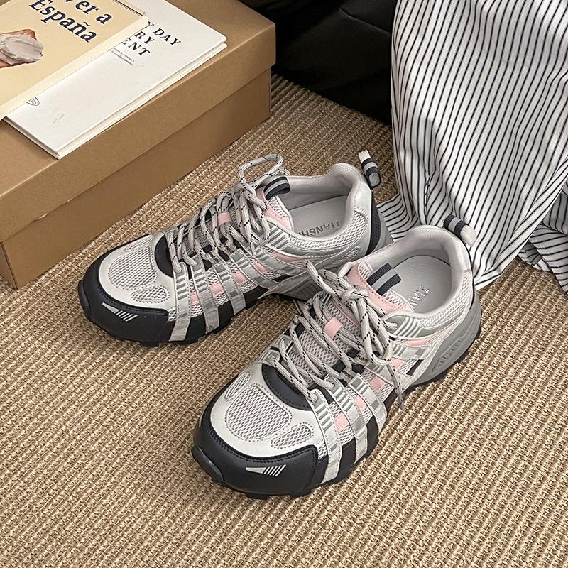 Advanced sense of color matching heightened dad shoes women's 2025 summer new mesh breathable lightweight versatile sports and leisure shoes