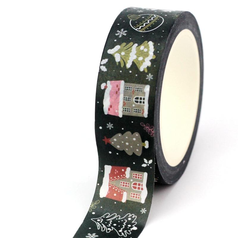 2023 NEW 1PC 10M Deco Winter and Christmas Gingerbread House Candle Dachshund Washi Tape for  Journaling Masking Tape Stationery