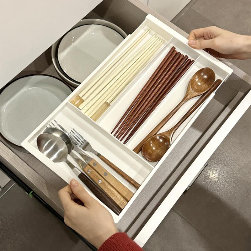 Silverware Drawer Organizer Expandable Cutlery Organizer Utensil Tray for Kitchen Adjustable Flatware Tray Cutlery Holder