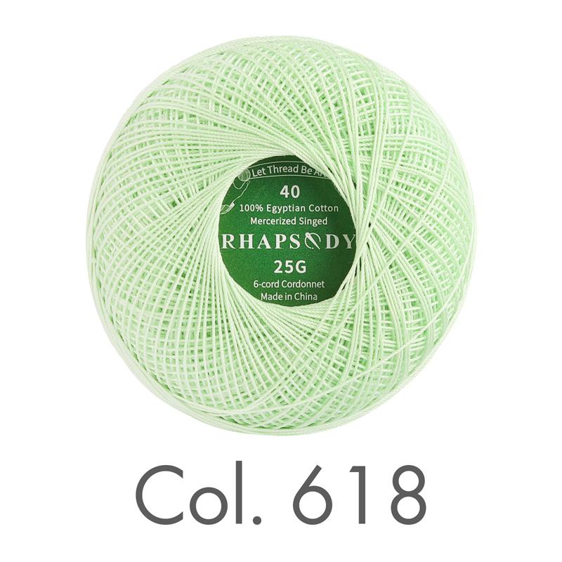 Rhapsody Premium Cotton Crochet Thread Size 40 for Tatting Needlepoint Knitting Bobbin Lace Quilting Sewing Mercerized