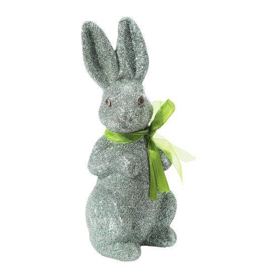 Easter Foam Rabbit Figurine with Glitter Powder Simulation Bunny Statue Home Office Holiday Party Decoration Ornament