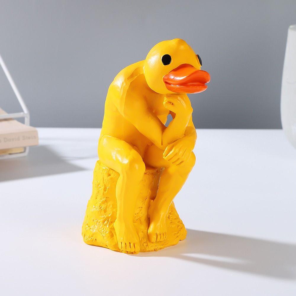 Model Thinking Duck Statue Sensory Toy Funny Animal Decorations  Children Toys