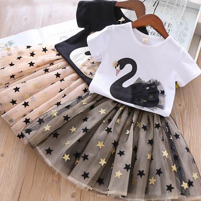 Baby Girls Clothes Sets Summer Toddler Girls Clothes Tracksuit Suit Pattern T-shirt+Skirt Kids Outfit Children Clothes