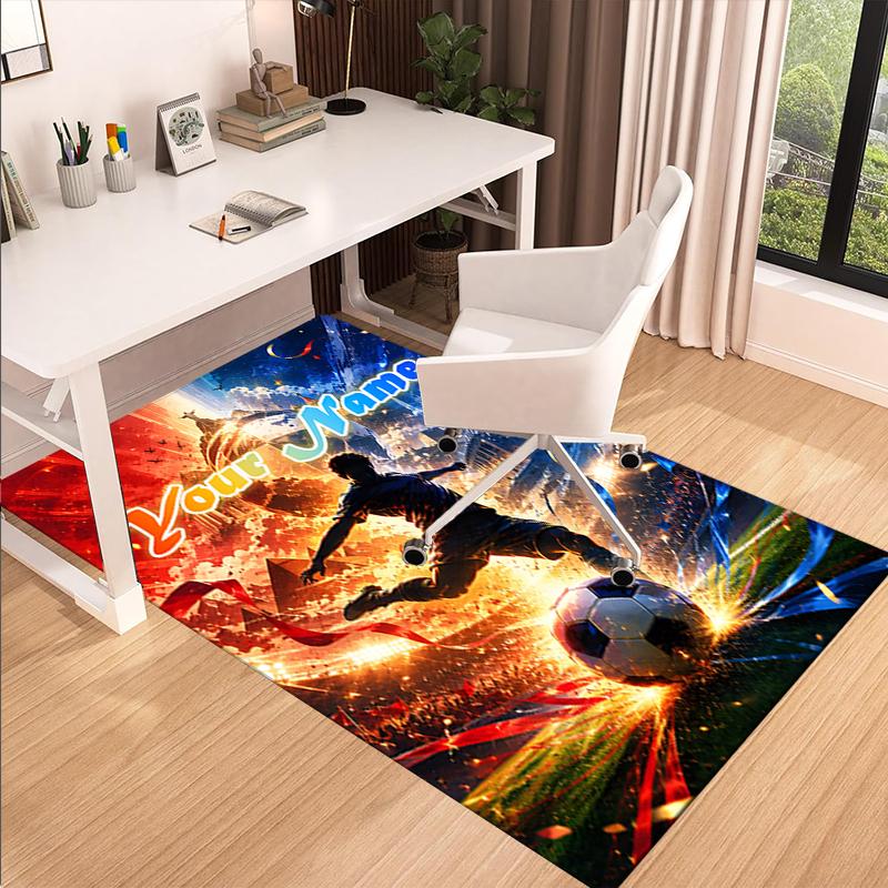 1PC Custom Name "Your Name: Soccer Legend" Theme Floor Mat Ideal for Living Room, Game Rooms, Office, Bedroom,Floor Mat Playful Design