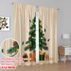 2 Stück, 2D-Flachdruck Vorhänge&Fensterdekoration Weihnachtsbaum_ Geschenkbox_ Schneeflocke Vielseitiger Stoff (ohne Stange) Art Deco