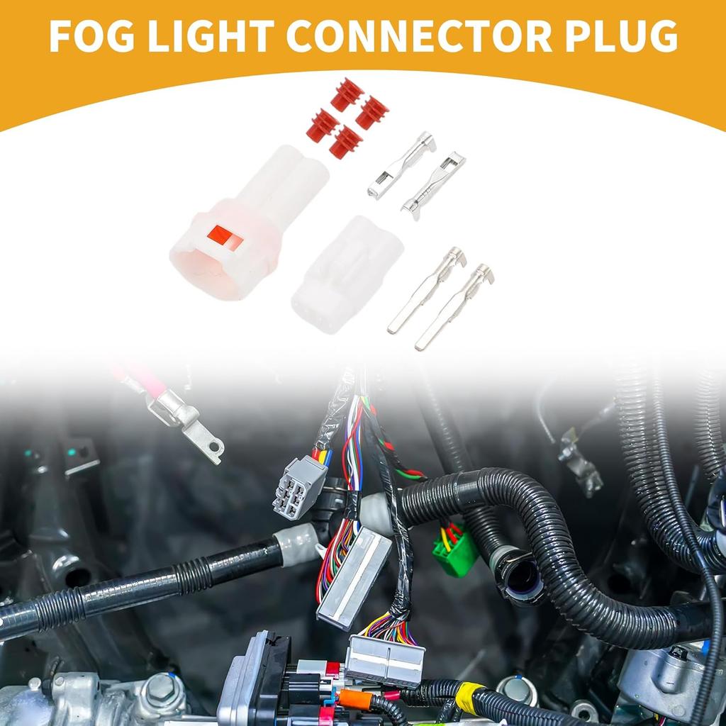 2 Pin Fog Light Connector Plug - Car Male Female Wire Terminal Connector - for Yamaha Plastic White - 1 Set