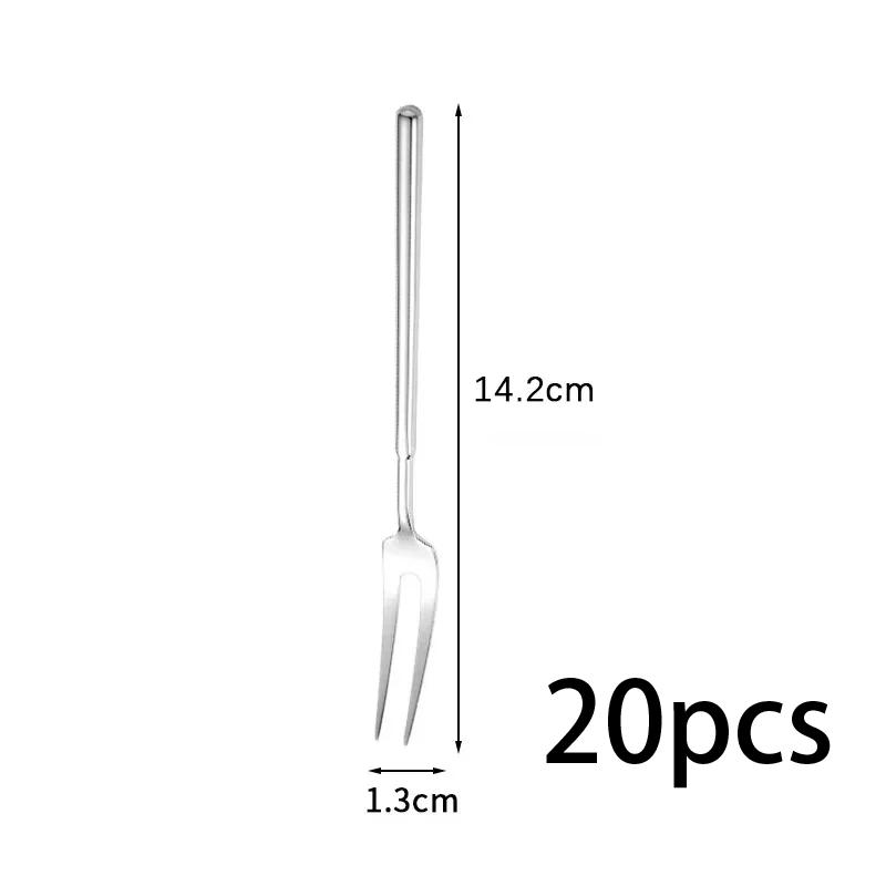 304 Stainless Steel Fruit Fork Cake Dessert Fruit Picks Mooncake Pick for Parties and Events Party Kitchen Tableware