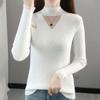 V-neck Sweater Female Fall and Winter High Neck Lace Comfortable Warm Inner Casual Versatile Elastic Pullover Knit Sweater Tops