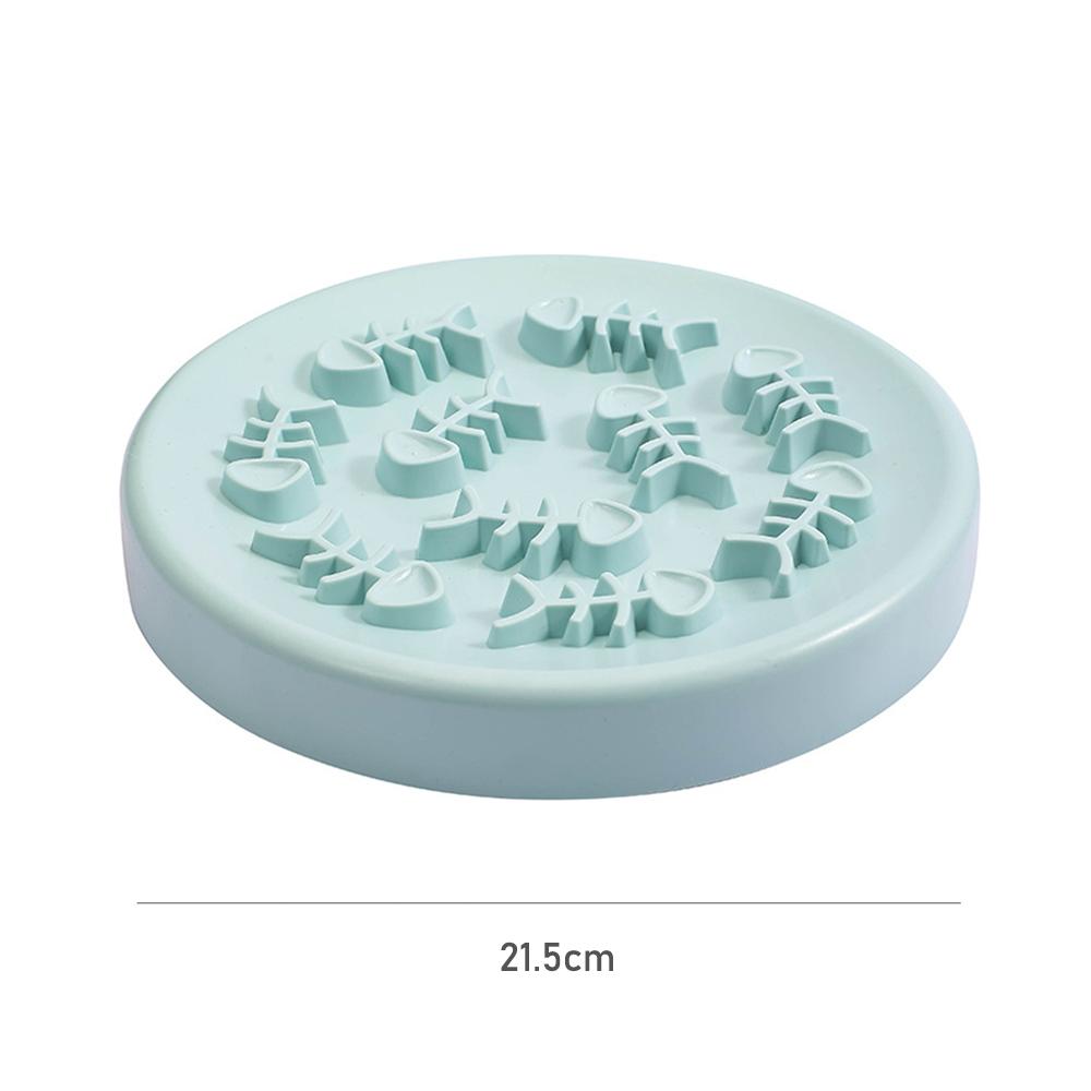 Fish Bone Dog Cat Bowl Anti Choking Slow Food Pet Bowl Pet Feeder Supplies синий