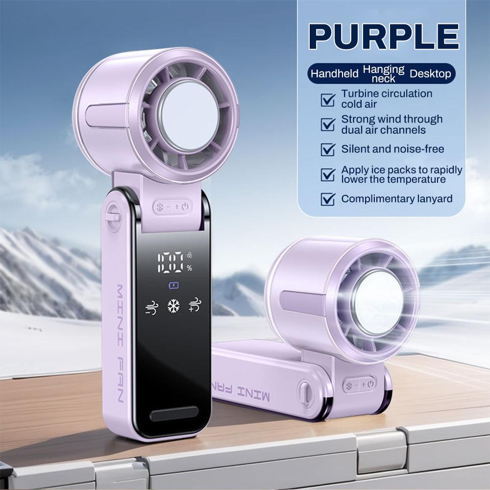 Refrigeration Handheld Fan High-speed Ice Cold Fan Electric Mini Rechargeable 3600mAh 100-level Control Portable Fan Air Cooler