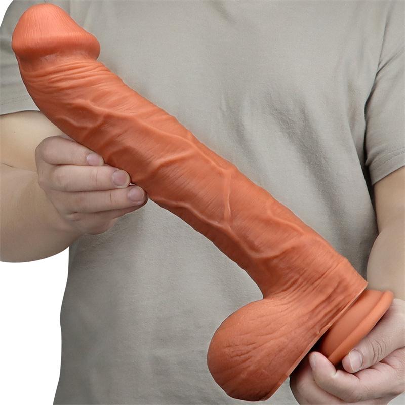 Kvinnelig dobbeltlags silikon Super lang penis Big Mac Simuleringsdildo Super tykk Super Big Dildo