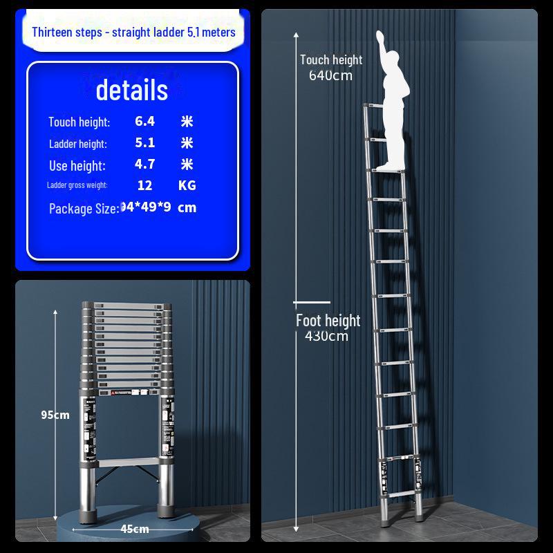 Multifunktionale Teleskop-Klappleiter aus Edelstahl