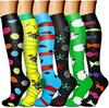 6-Pack Patterned Sports Compression Calf Socks for Running