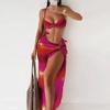 2026 Europäischer & Amerikanischer Gradient Bikini mit Schlitzrock & Geflochtenem Seil Stil