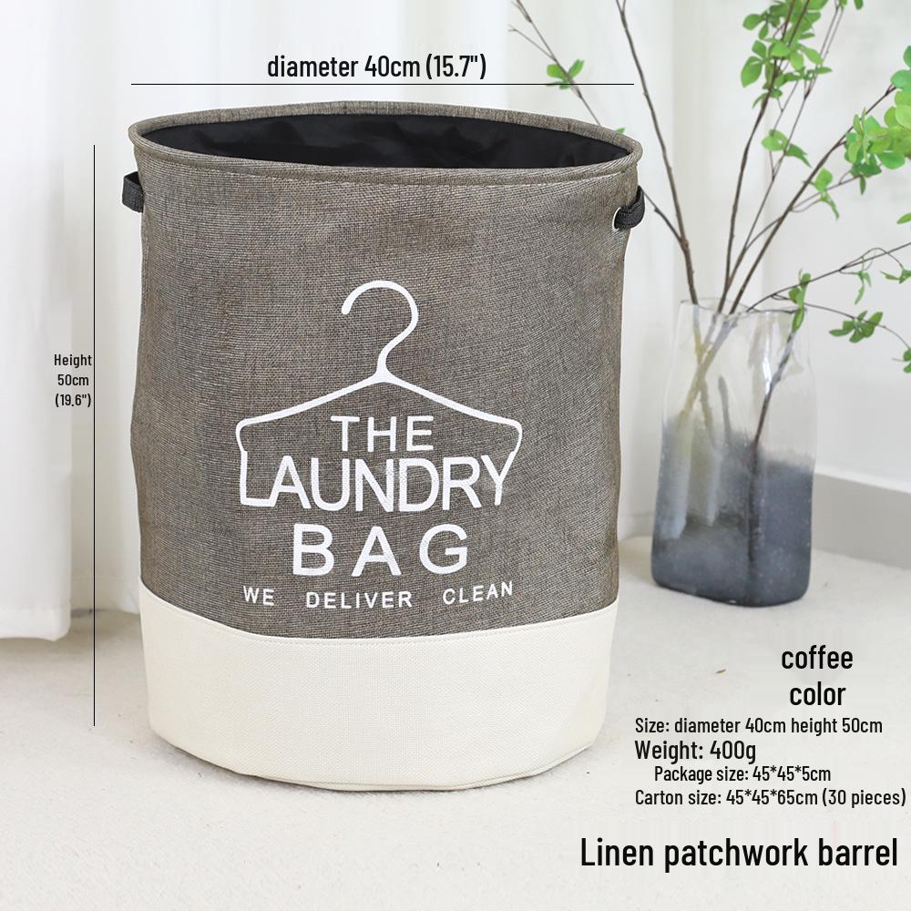 Foldable Linen Laundry Basket for Bathroom or Dormitory