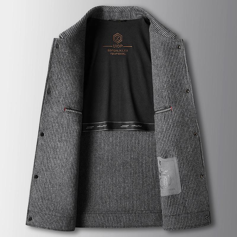 Herbst- und Winterwolle Revers Werkzeugversion Mittelalterlich und Jung Business Handgefertigt Beidseitige Wolljacke Warm