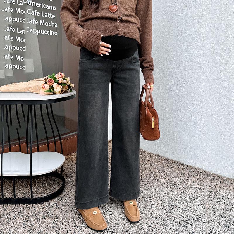 2025 High-Quality Maternity Wide-Leg Jeans - High-Stretch for Spring & Autumn XL