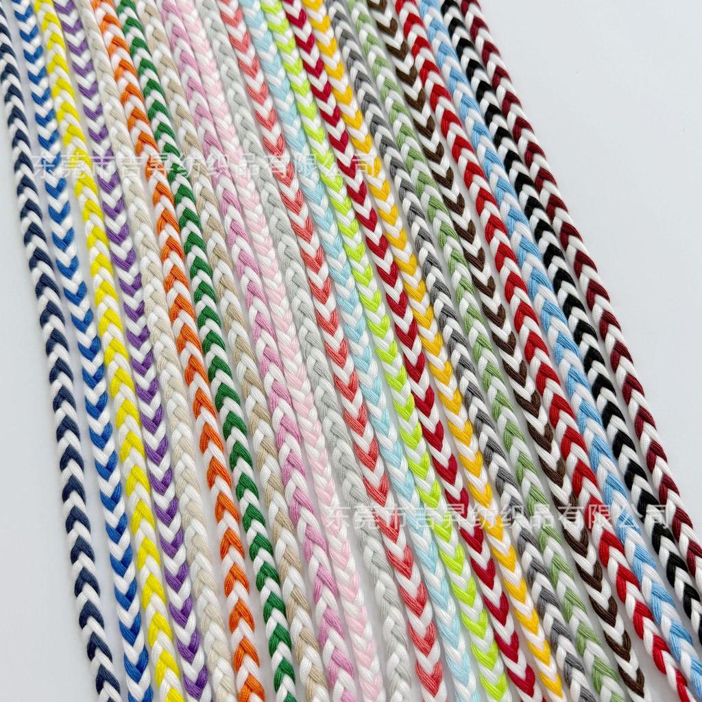 Corda di Cotone Intrecciata Tricolore 8mm: Tessitura Fatta a Mano DIY Decorazioni per Abbigliamento Etnico e Lacci per Scarpe