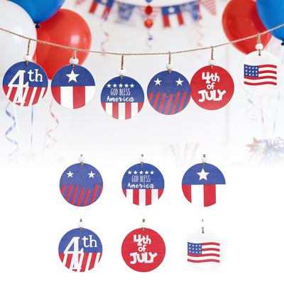 Independence Day Decorations: 6 American Flags, Wooden Plaques, Independence Day Parties, Election Decorations