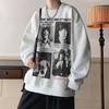 Men's Trendy Cotton Crewneck Hoodie: Lightweight Spring/Autumn Fleece Jacket, Loose Fit, Student Style, Hoodless Outerwear.