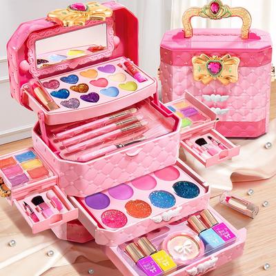 Dětské omyvatelné make-up Girl Toys - Dětská make-upová sada pro dívku, skutečná make-upová sada, holčičí make-upová sada pro batole Kid Děti Pr