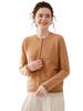 Trending Cashmere Sweater: Two-Piece Color Block, Soft Knit Round Neck, Women's Cardigan
