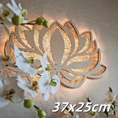 3D New Yoga Room Background Wall Night Light Lotus Flower Small Yoga Room Creative Lotus Atmosphere Night Light Led Home