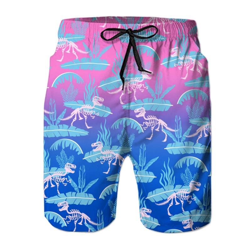 Men's Beach Shorts Kids Summer Swimwear Shorts Breathable Surf Board Shorts Quick Dry Casual Sportwear Swim Trunks Boy