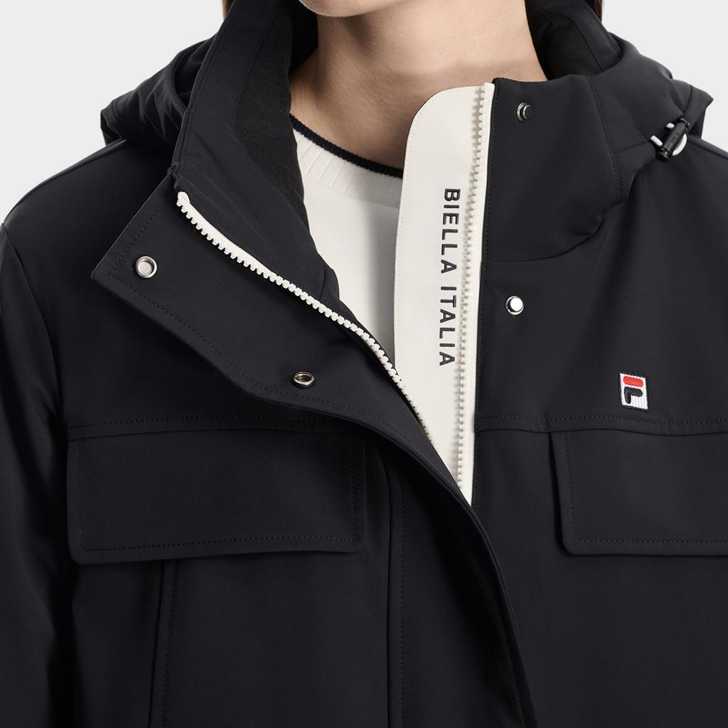 FILA Heritage Vintage Classic Comfortable Waterproof Parka Hooded Warm Cotton Jacket Women jackets F11W618901F-NV