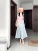 Women's Spring/Autumn Plaid Cardigan Dress with Lotus Leaf Collar - Trendy Two-Piece Set