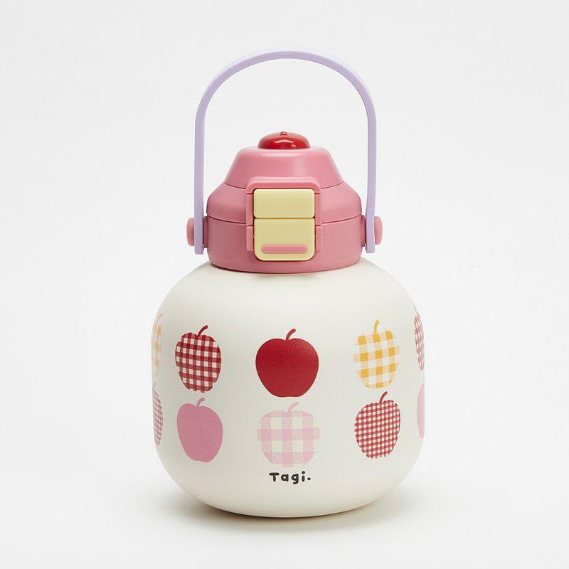 

Tagi. Large Capacity Thermos Cup for Girls, Stylish Straw Water Bottle, New Portable Large Belly Cup for Students Imagine apple