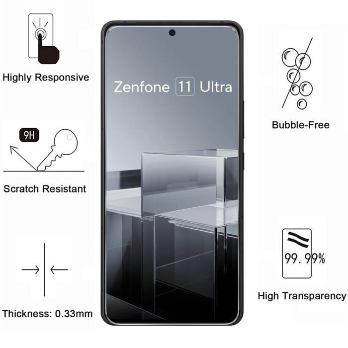 Film verre Trempé pour Asus Zenfone 11 ULTRA 5G [Pack 4] Vitre Protection Ecran Phonillico®