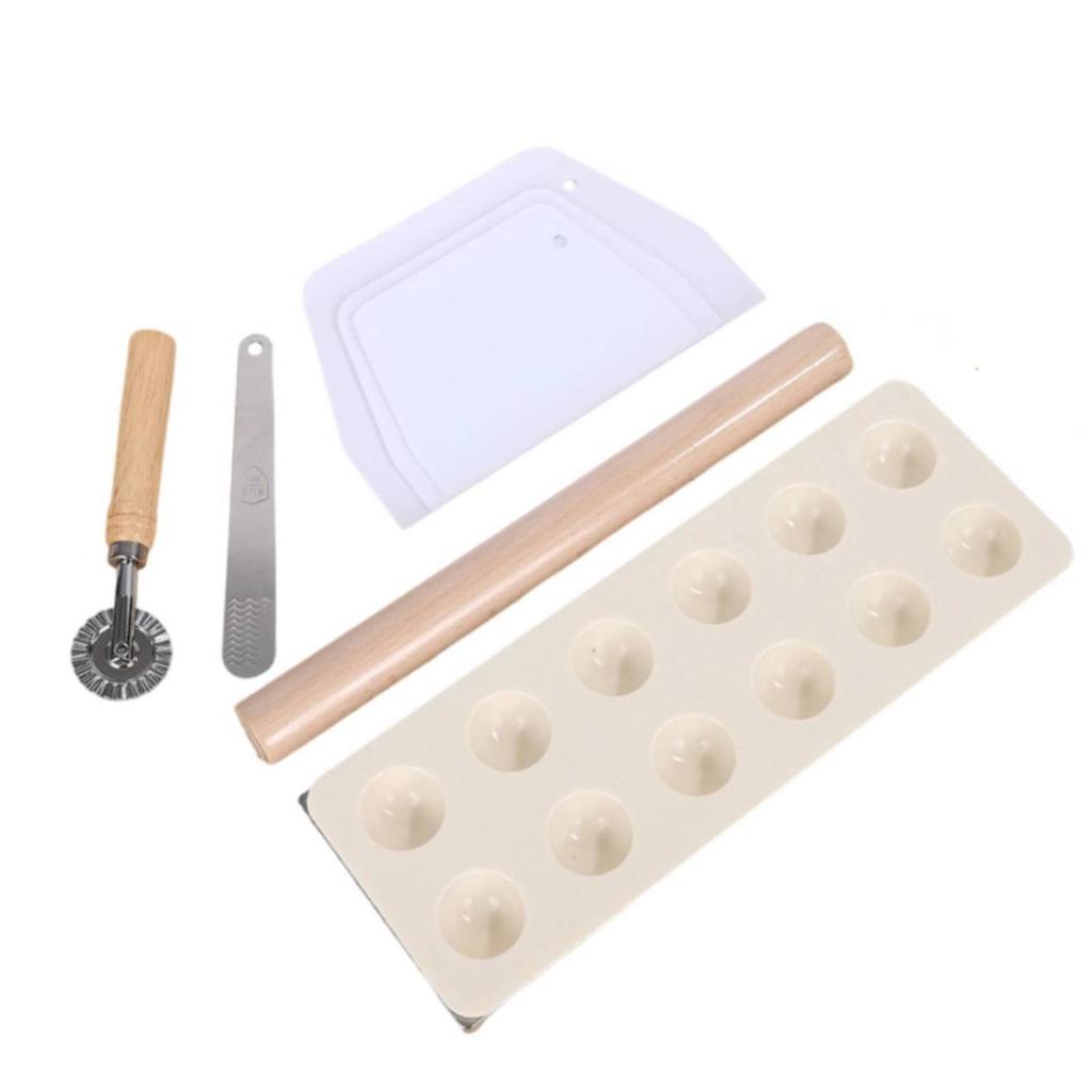 5 Pieces 12Hole Dumpling Former Aluminum Alloy Wrapper Cutter Versatile Pastry Rolling