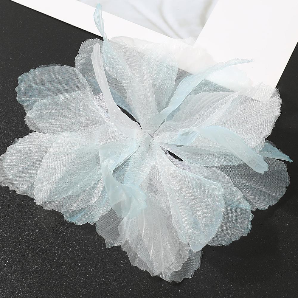 10Pcs 3D Flower Organza Lace Patches Applique For Bridal Wedding Dress Home Gradient Lace Trim Sewing Accessories Room Decora