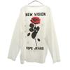 Pepe Jeans Print Long Sleeve T-shirt M White Rose Long T-shirt Men's Used