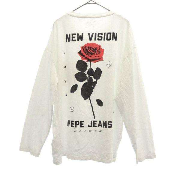 Pepe Jeans Print Long sleeve T-shirt M white Rose Long T-shirt Men's Used