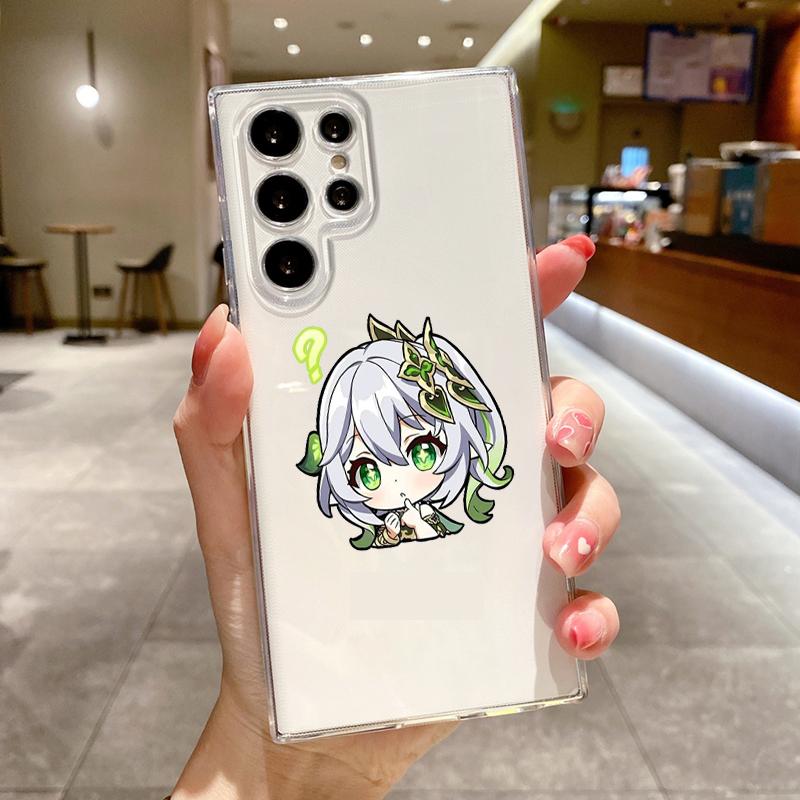 Kawaii Cartoon Genshin Impact Handyhülle Für Samsung Galaxy S26 S25 S24 S23 S22 Ultra S20 S21 FE 5G Plus Weiche Klare Hülle