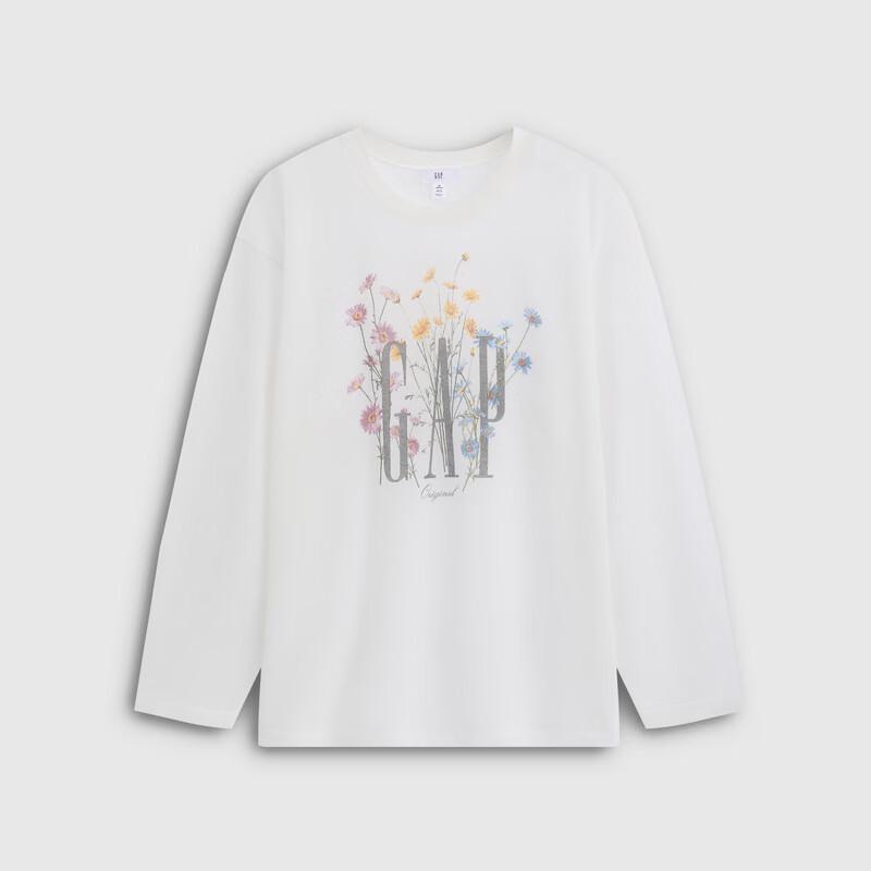 GAP Women's Logo Print Loose Long Sleeve Knitted Top