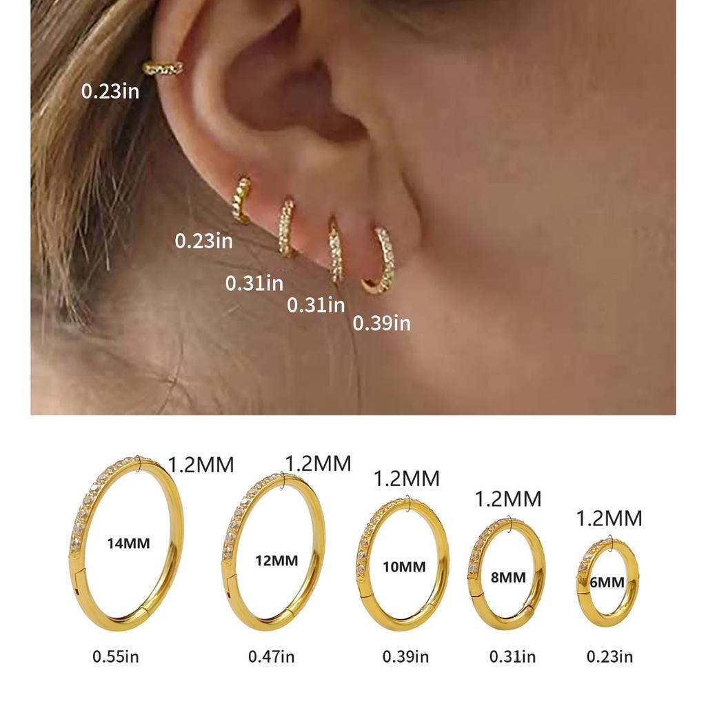 Ocelový segmentový kroužek s pantem Nose Ring s kamínkem CZ Clicker na bradavku Piercing do chrupavky ucha Tragus Helix Piercing do rtu Piercing do těla