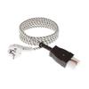 Napájecí kabel v opletení s konektorem 2M 3x0,75mm2 Bílo-černý Schuko