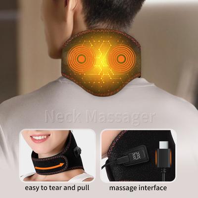 Portable Neck Massager with Rapid Heating 3 Speed Vibration Shiatsu for Cervical Pain Relief USB Powered for Office Driving